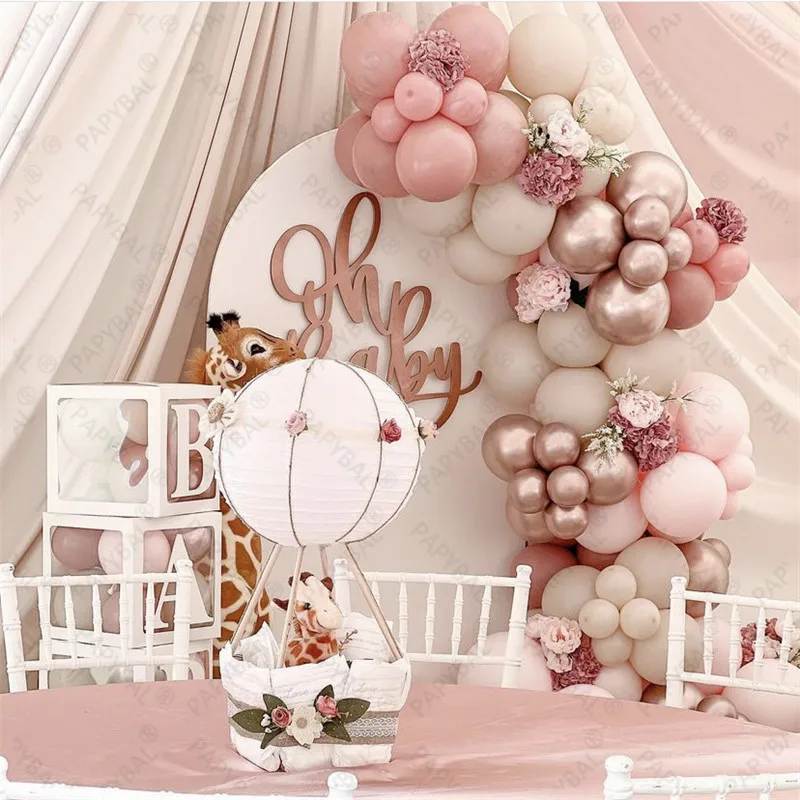 92pcs Pink Latex Balloons Arch Garland Kit Skin Color Balloons Arch Set Baptism Baby Shower Wedding Engagement Supplies Globos