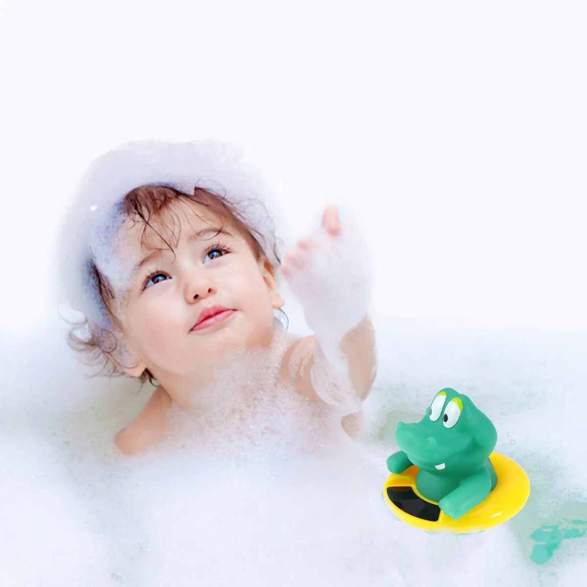 Floating Bath Thermometer Cartoon Animal Shape Tub Thermometer for Baby Toy Bathtub Swimming Pool (Crocodile)