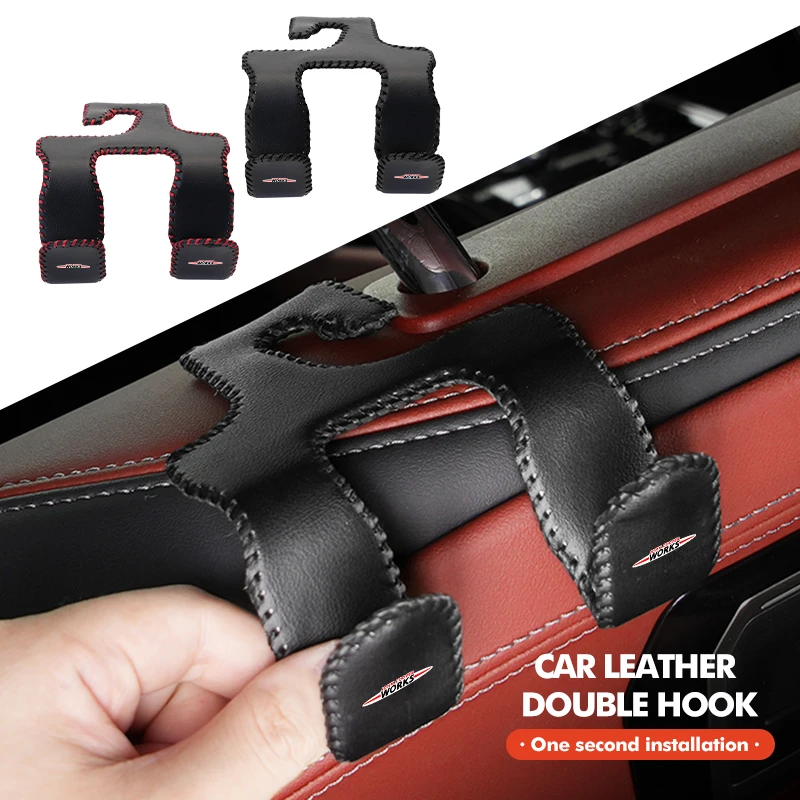 

Car Rear Seat Double Head Storage Hook Headrest Hanger Clip For MINI R60 F56 R56 F54 F57 R70 JCW John Cooper Works