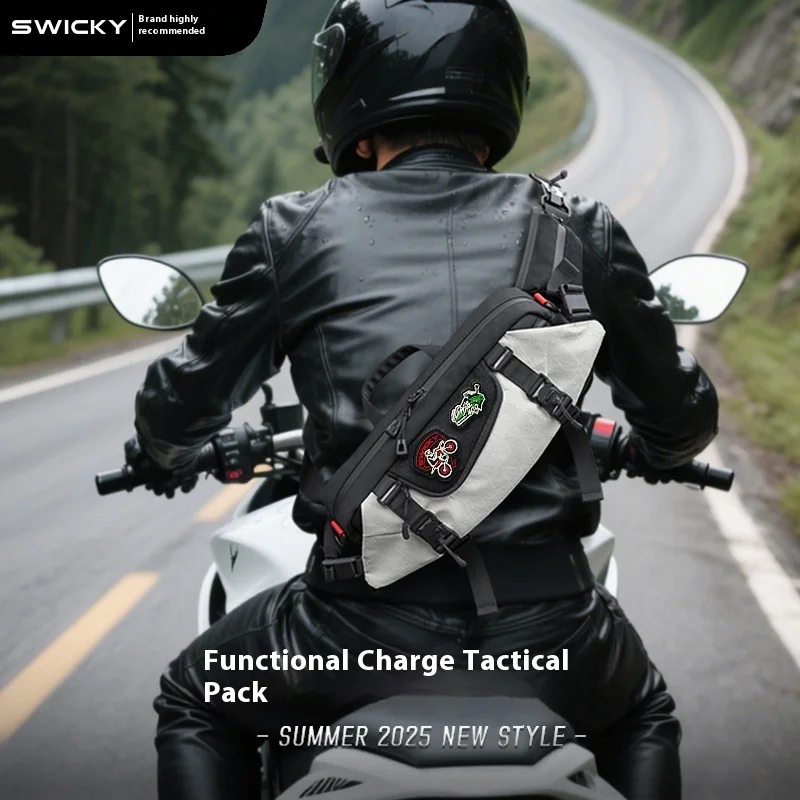 New Shoulder Crossbody Bag Mens Chest Bag Travel Commuting Cycling Handle Bag Phone Pouch Dry-wet Separation Magnetic Snap Strap