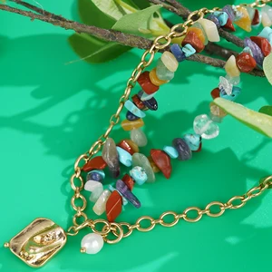 Semi türkisschnallen Halskette OT, elegante und vielseitige, unregelmäßige und modische, neue rote Koralle natürliche Textur 10 Hauptverkäufe Nuria Semi Schmuck - №9