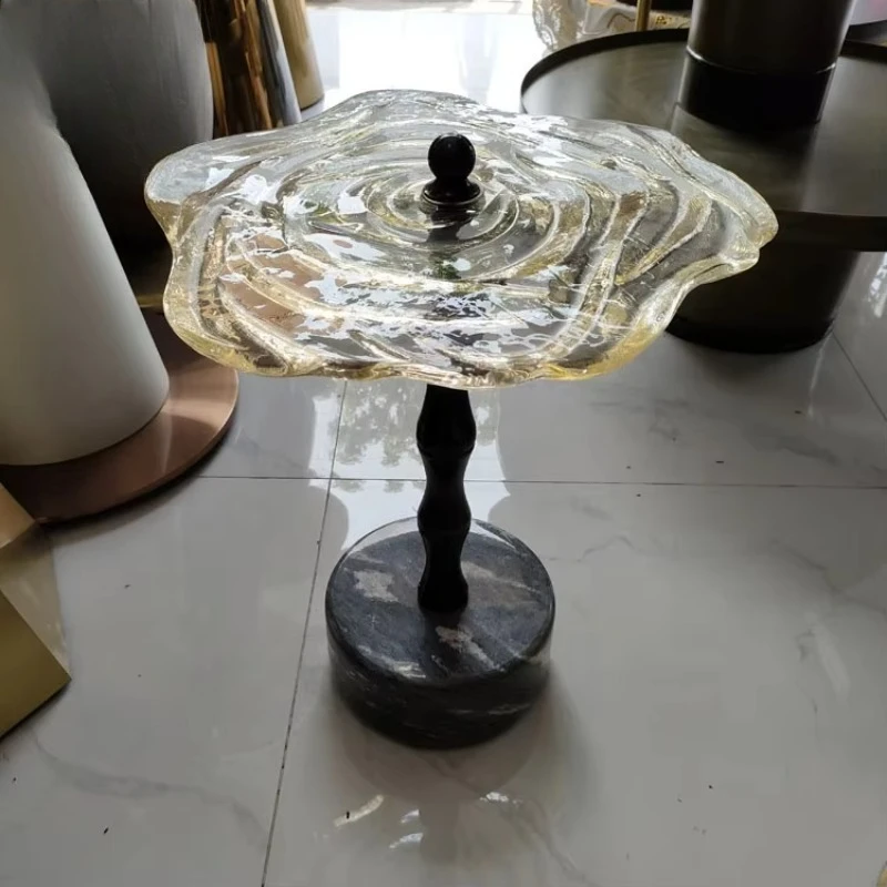 

Modern Mushroom Side Table Resin Acrylic Wave Side Table Plastic Nordic Color