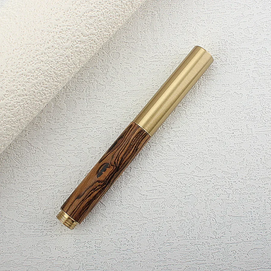 Bronze Short Wood Fountain Pen Short Luxury Elegant Pens 0.38/0.5/0.7mm Extra Fine Nib Writing Office School Supplies Stationery