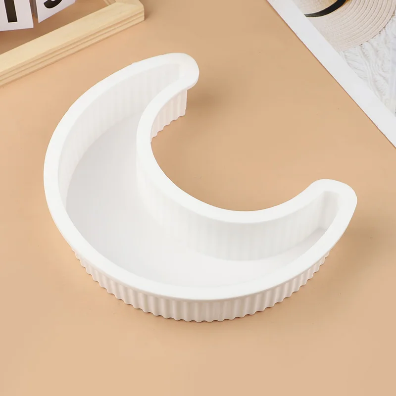 3D Moon Shape Silicone Cake Mold Large Moon Crescent Mousse Mould Eid Mubarak Party Decoration Supplies Crescent Cake DIY Mould