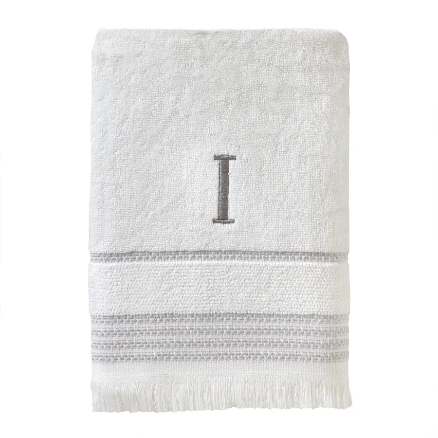 Casual Monogram Bath Towel I White
