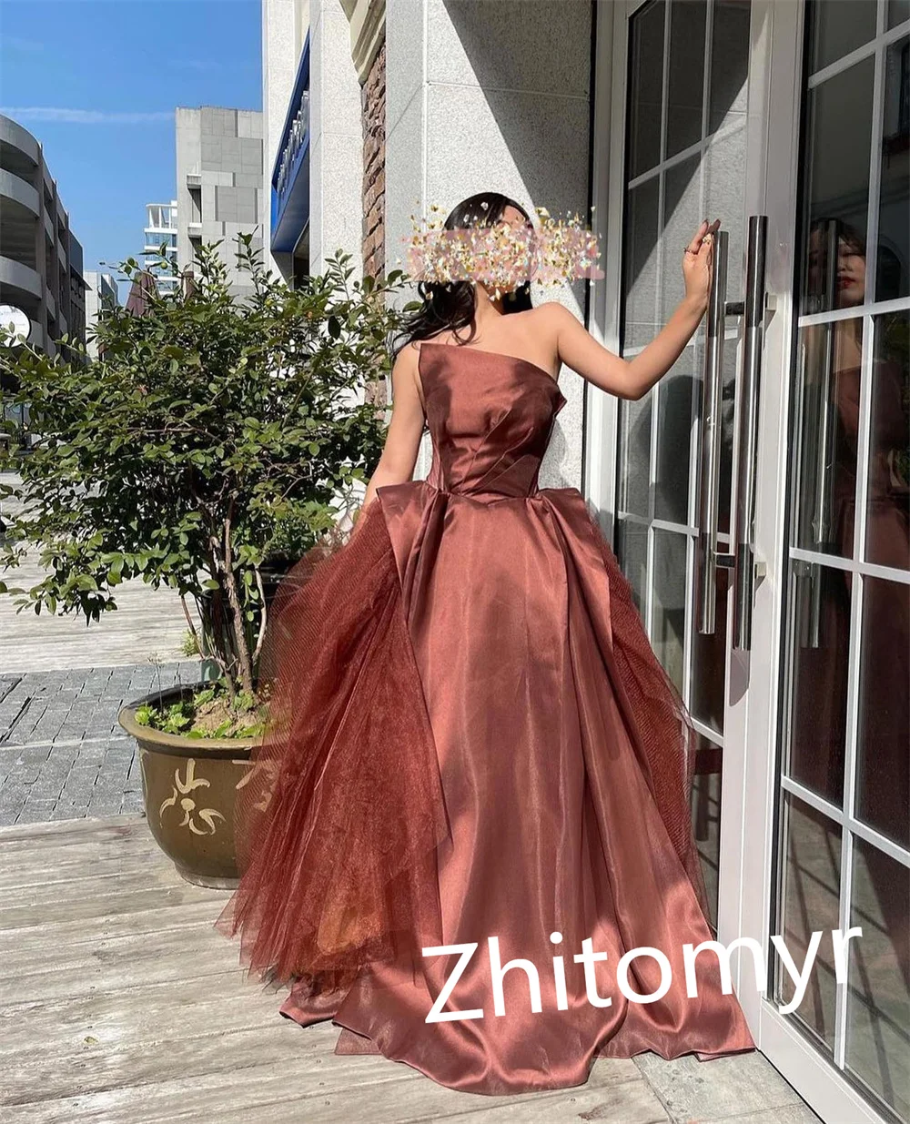 Exquisite High Quality	Strapless Ball Gown  Floor Length Formal Ocassion 	 Satin vestidos de fiesta para mujer