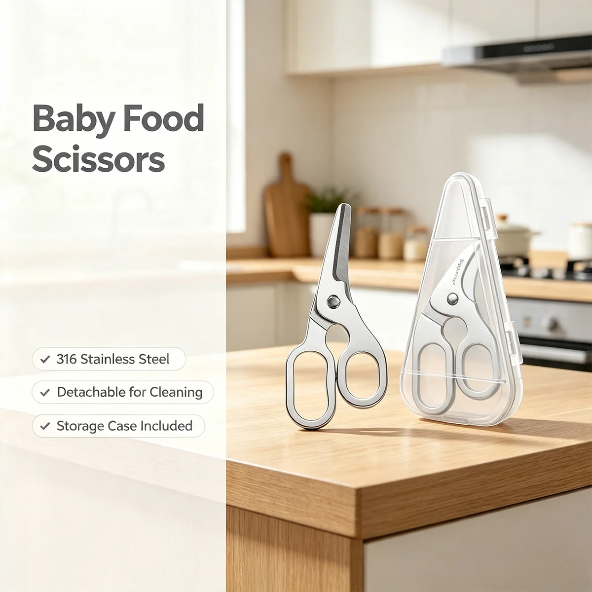 Baby Food Scissors - 316 Stainless Steel Baby Food Scissors