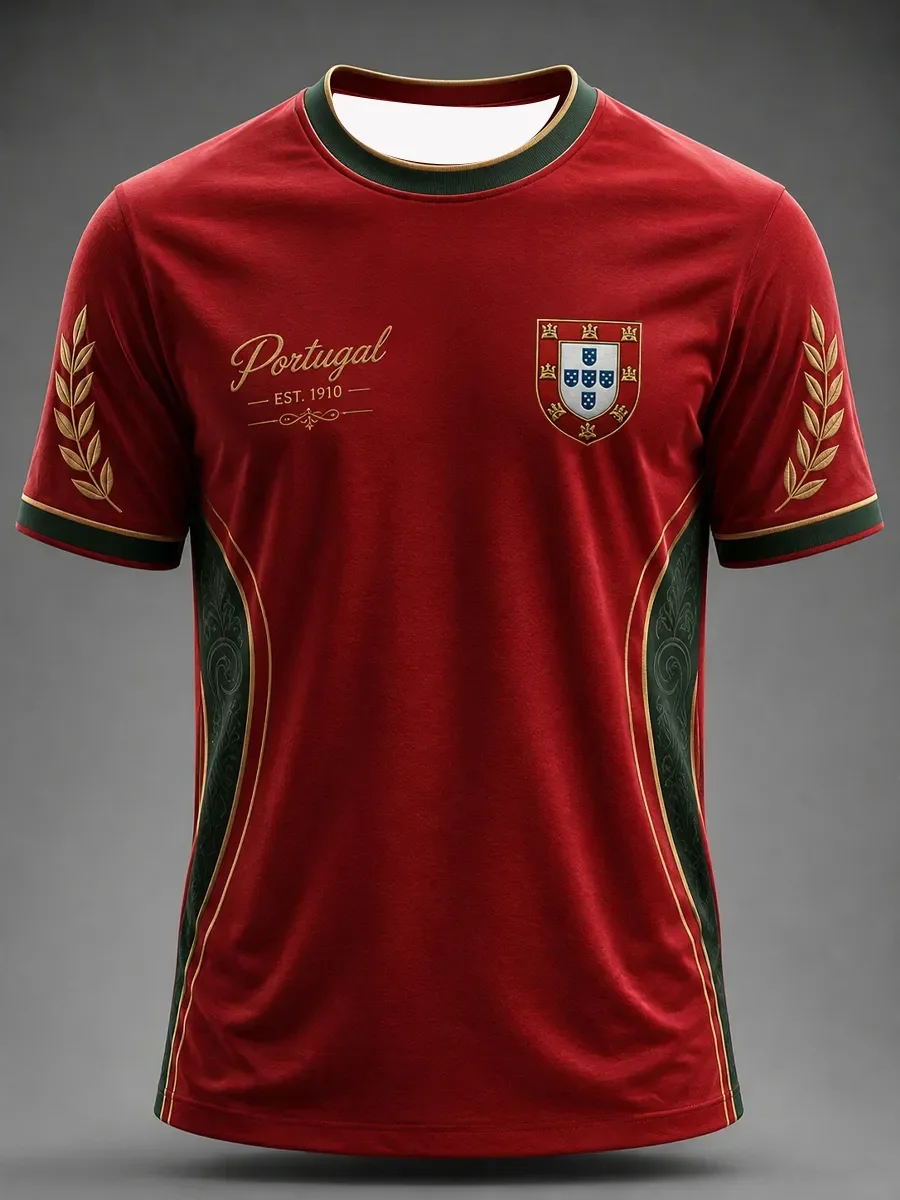 2026 Edition Portuguese Football Training T-Shirt - 3D Digital Printing - Comfortable and Breathable - Family Clothing