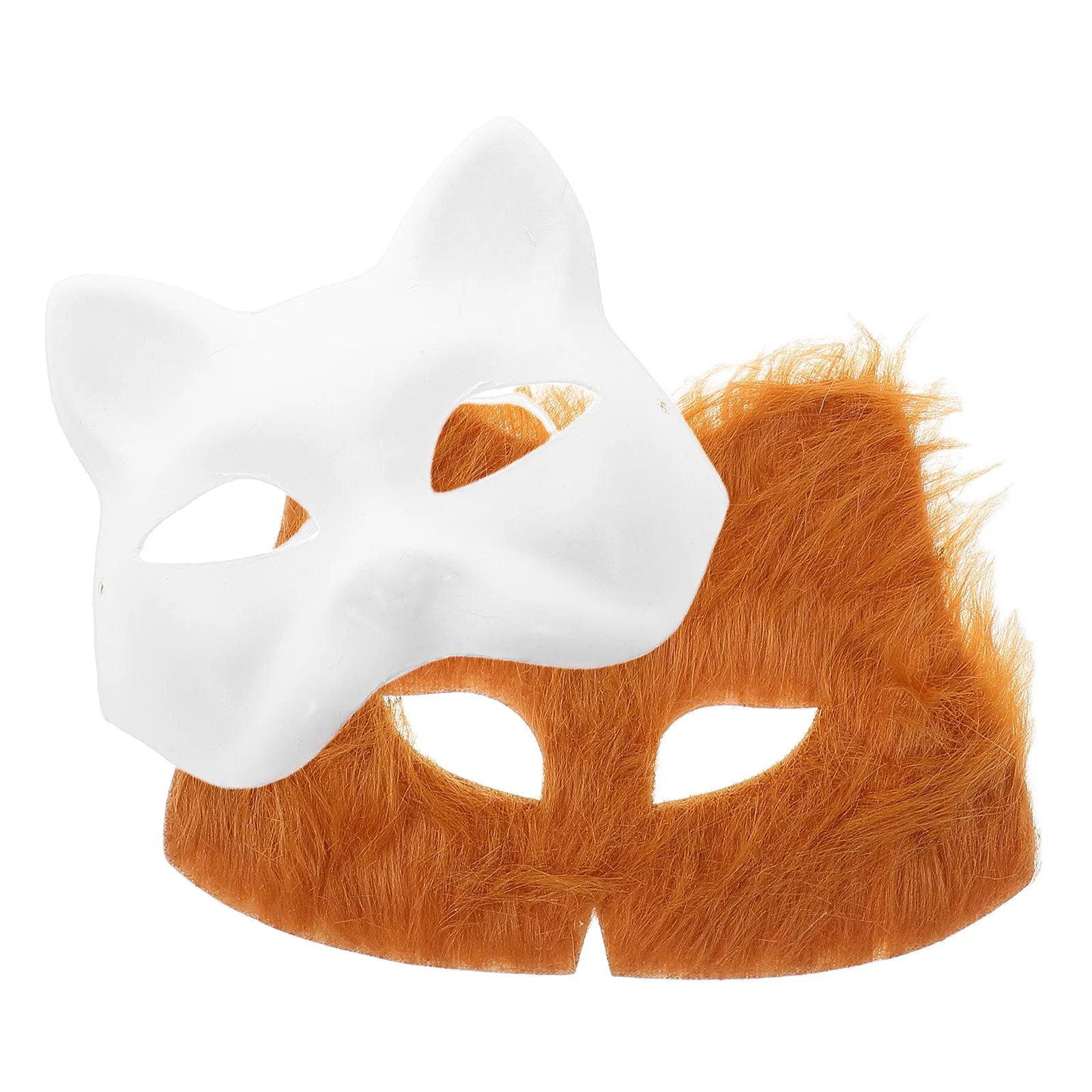 

2 Pcs Cat Mask Blank Masks to Decorate Halloween Costume Paint Facial Decoration Yellow Animal Kit Child