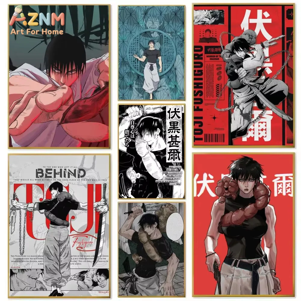 Affiche en papier J-Jujutsu Kaisen toji fushiguro, impression sur papier, décoration artistique pour la maison, le salon, la chambre à coucher, l'entrée, le Bar, le café, 1 pièce