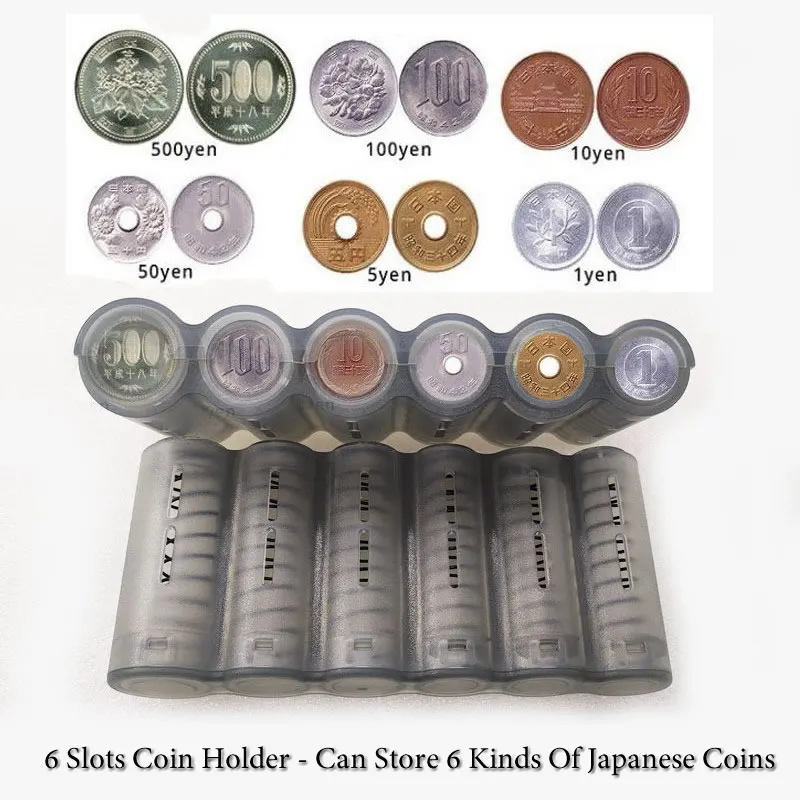 Japanese Coin Clip Orangizer 6 Denominations Japan Coin Dispenser Holder Sorter Collector Waiter Cashier Driver Money Safe Box