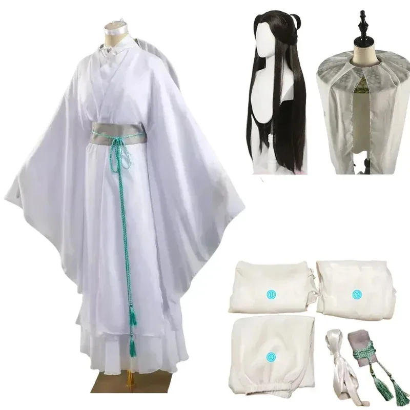 Xie Lian Costume Tian Guan Ci Fu Xielian Wigs Bamboo Hat Prop Men Women Halloween Comic Full Set Anime Cosplaya;k6;8', view 2