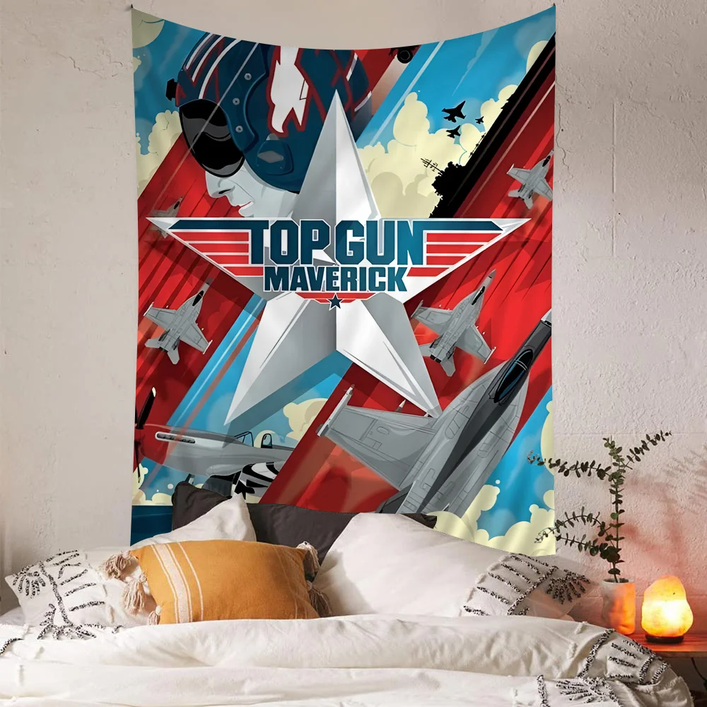 Top Gun Maverick Modern Movie Colorful Tapestry Wall Hanging Hanging Tarot Hippie Wall Rugs Dorm Wall Art Decor