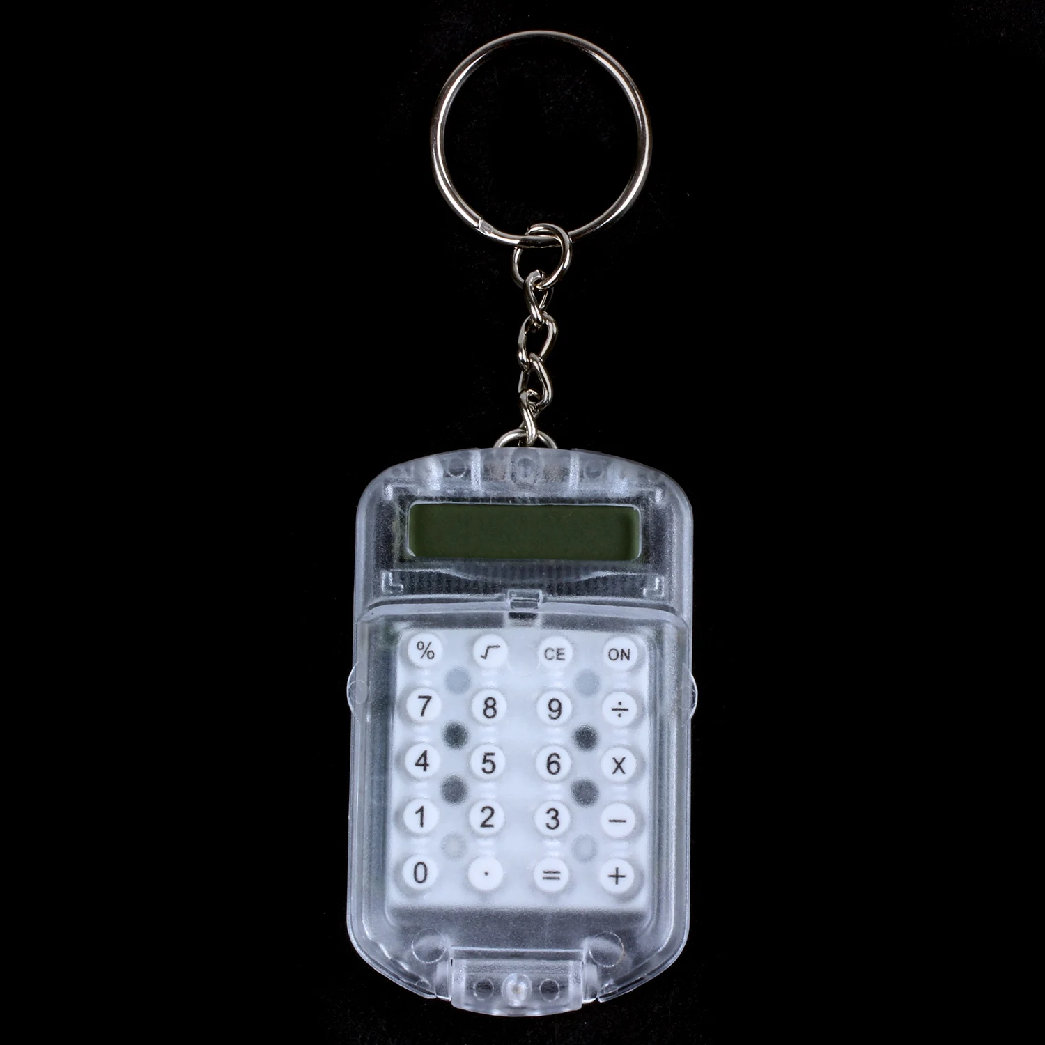 Clear Plastic Casing 8 Digits Electronic Mini Calculator w Keychain