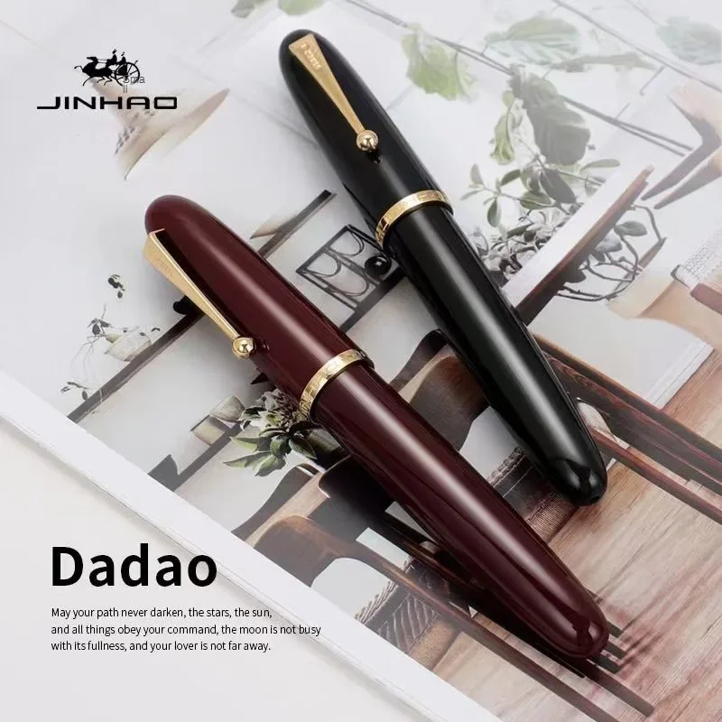 Di lusso JinHao 9019 Dadao Penna Stilografica Acrilico Trasparente Spin Pen 40 MILLIMETRI Pennino di Cancelleria Per Ufficio Materiale Scolastico Penne di Scrittura