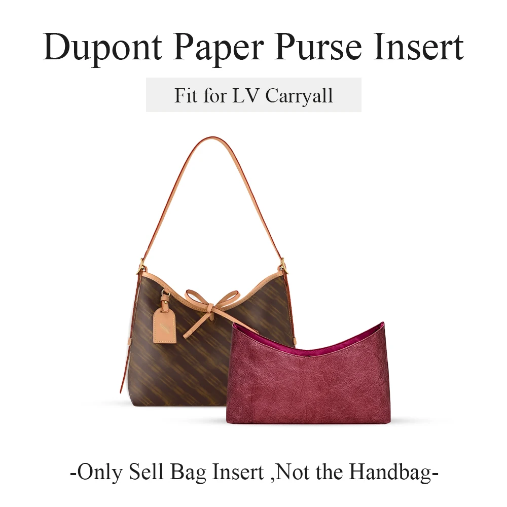 Dupont Paper Purse Organizer Insert Fit for LV Carryall, Lightweight Inner Liner Bag Organizer Insert Slim Inside Bag Organizer