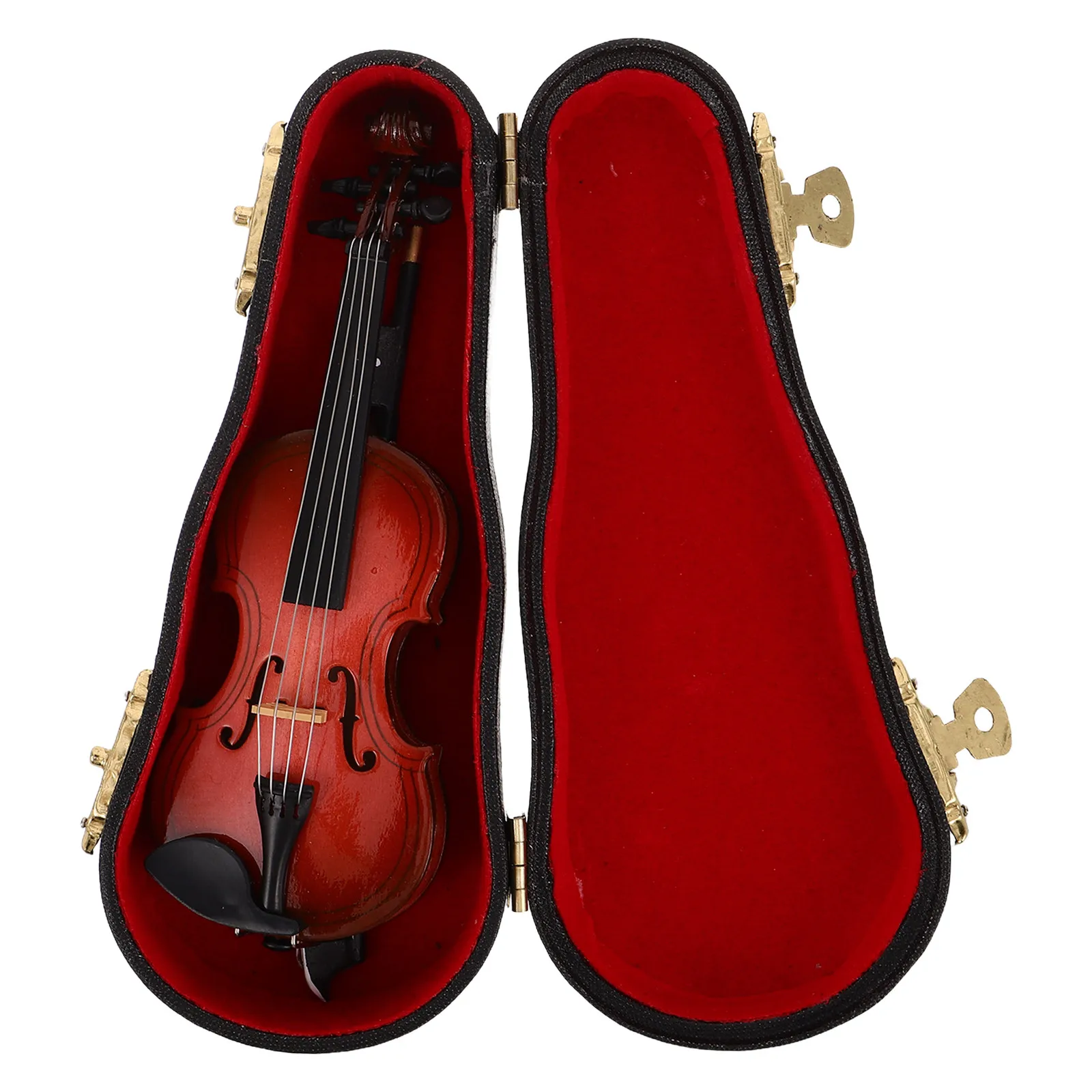 

Mini Wood Violin 12Cm Realistic Tiny Musical Instrument Ornament Decorative Desktop Violin Decoration with Bow Case Handcrafted