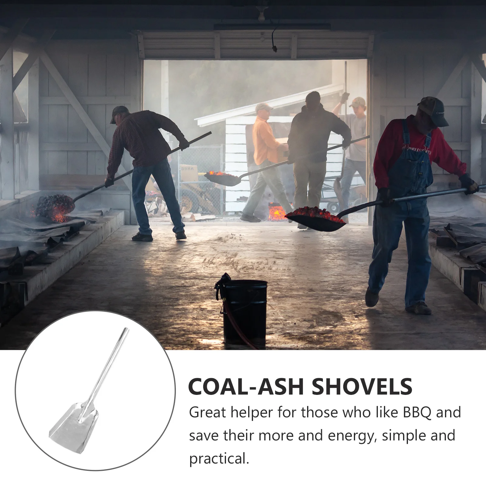 

Iron Shovel for Coal Thicken Long Handle Multi-Functional Coals Spade Easy to Operate and Store for Home