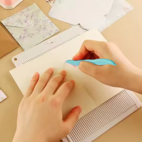 Plastic Paper Trimmer Scoring Board DIY Gift Box Letter Multi-purpose Mini Score Board with Measuring Grid
