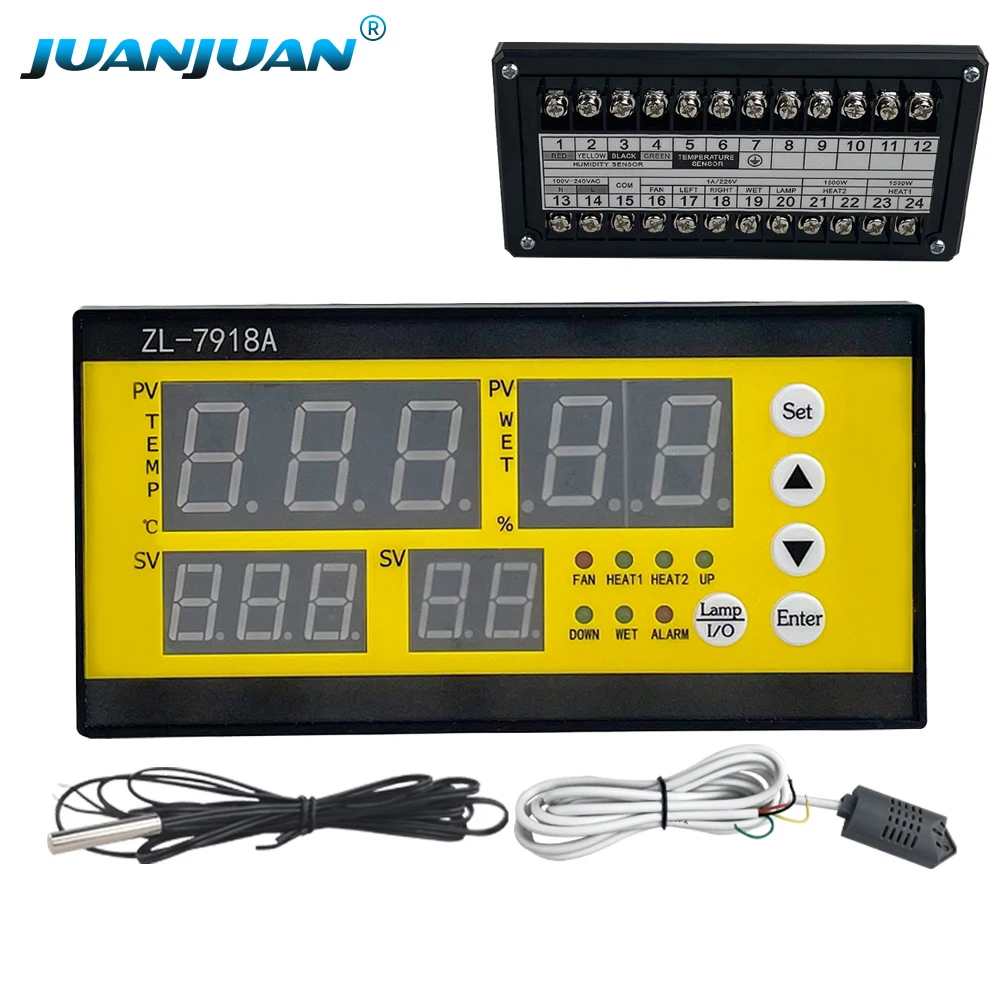 

ZL-7918A Automatic Egg Incubator Controller Intelligent Temperature Humidity Controller Thermometer Regulator for Incubator