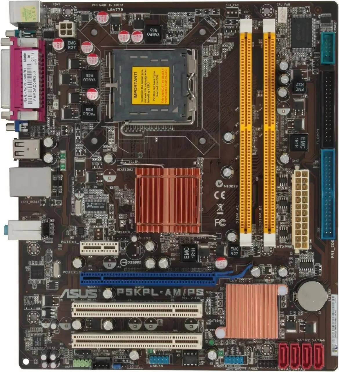 Placa base ASUS P5KPL-AM/PS Intel G31 LGA 775 Micro-ATX DDR2 4GB compatible con CPU Core 2 Duo E6400 E8190 QX9650 usada