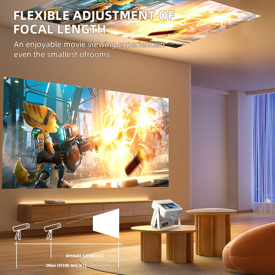 XBJ Smart Touch Screen Portable Projector Support 4K Wifi 6
