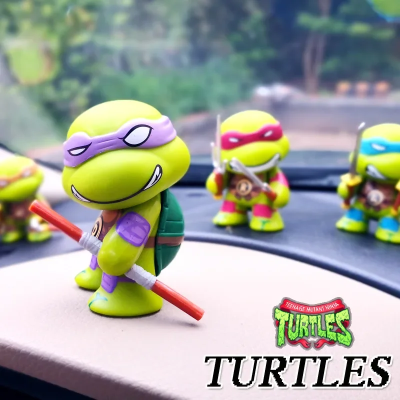 Figuras de acción de Tortugas Ninja Mutantes adolescentes, edición de película, juguetes de modelos móviles, 7cm, 4 piezas por juego