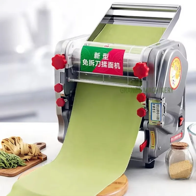 ماكينة صنع المعكرونة الطازجة الكهربائية التجارية من الفولاذ المقاوم للصدأ ماكينة تصنيع المعكرونة رامين ماكينة تغليف أسطوانة العجين السعر