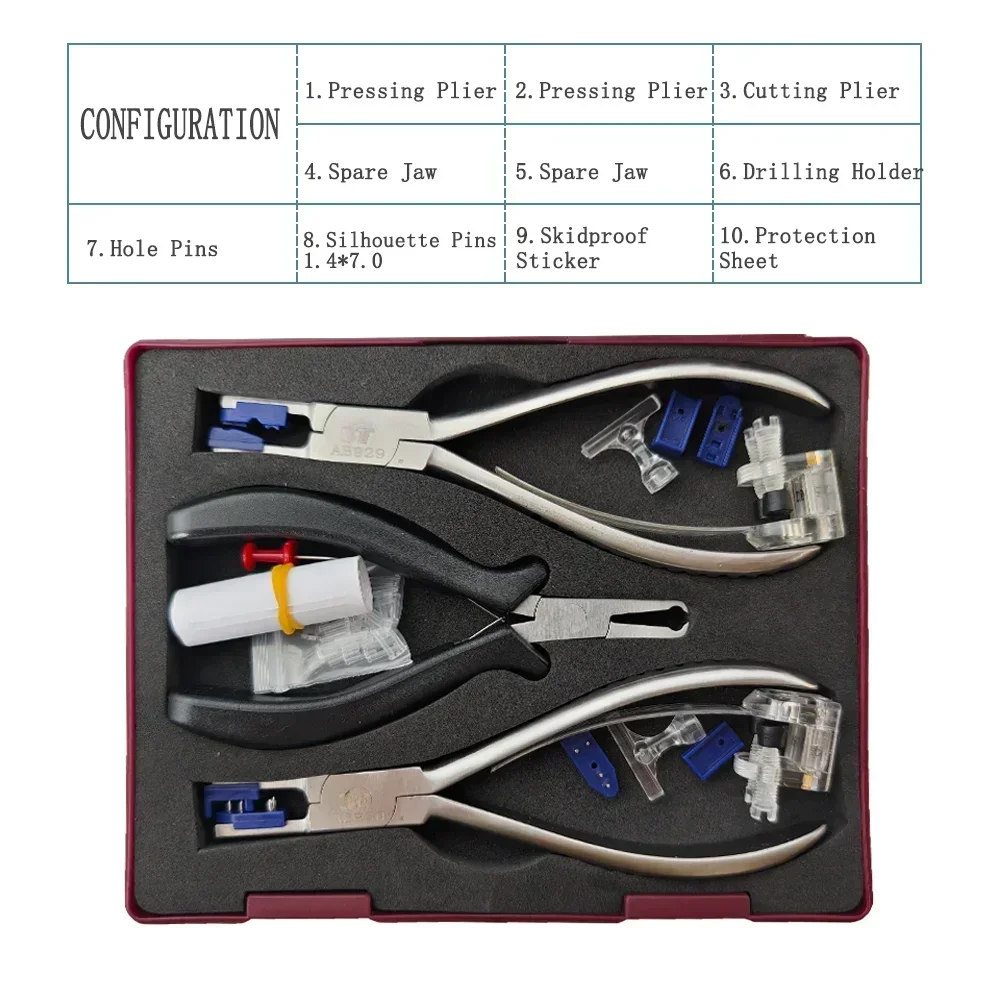 Optical Tools Rimless Disassembly Eyeglasses Repair Maintenance Pliers Set Silhouette Plier Tool Kit Optical Shop B01C