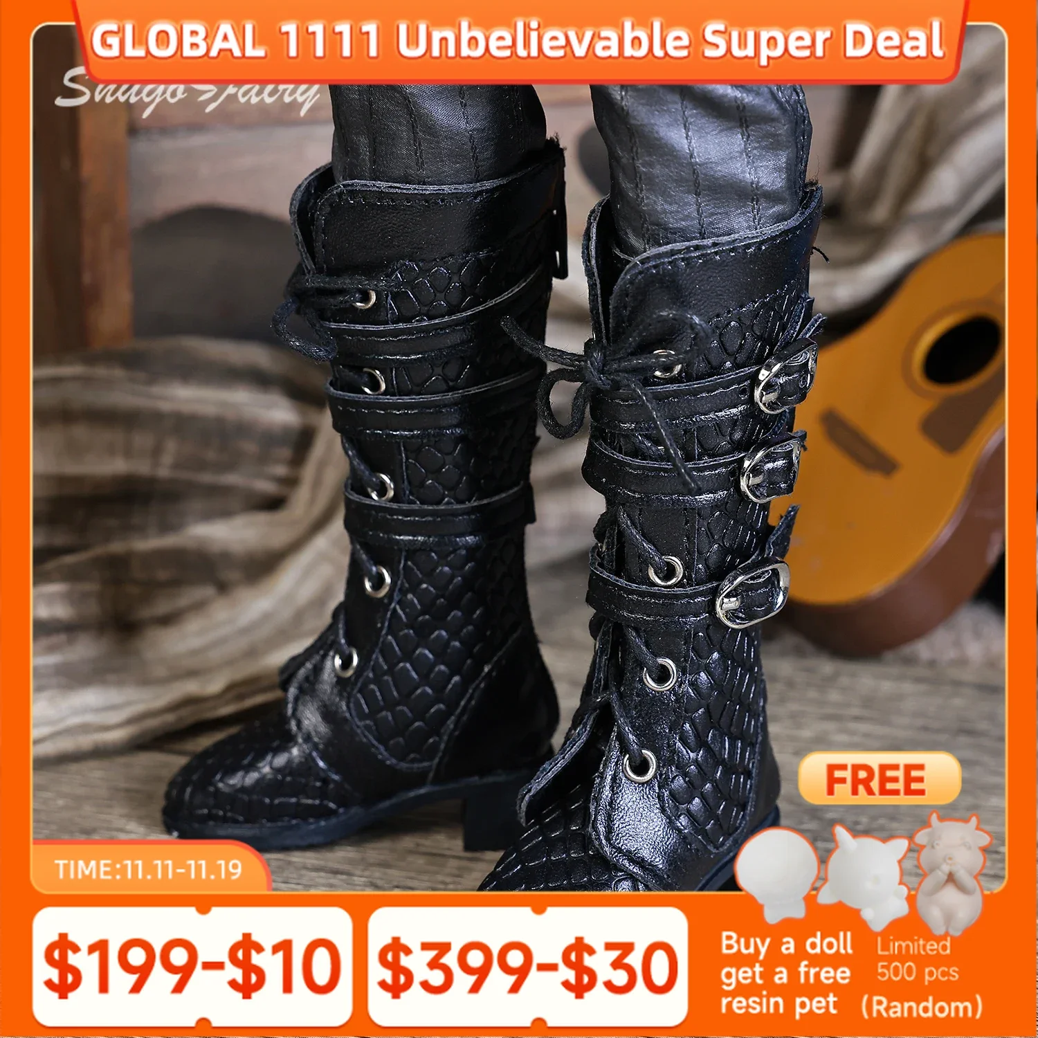 

Bjd Shoes 1/4 Fits Bubo Bjd Body Fashion Leather High Leg Boots WX4-374 Bjd Doll Accessories Shuga Fairy