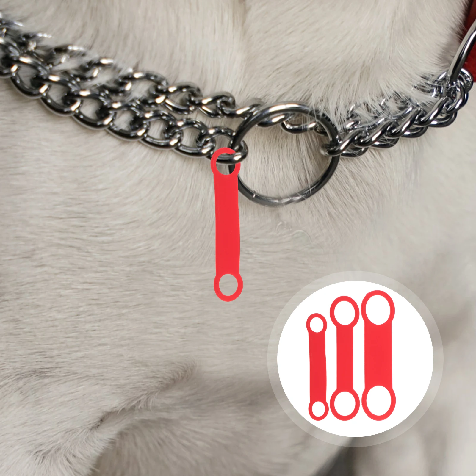 

6pcs Silicone Dog Tag Holder Pet Collar Slide On Silent Tags Replacement Attachment For Small Puppy Kitten White Pet Id Tags