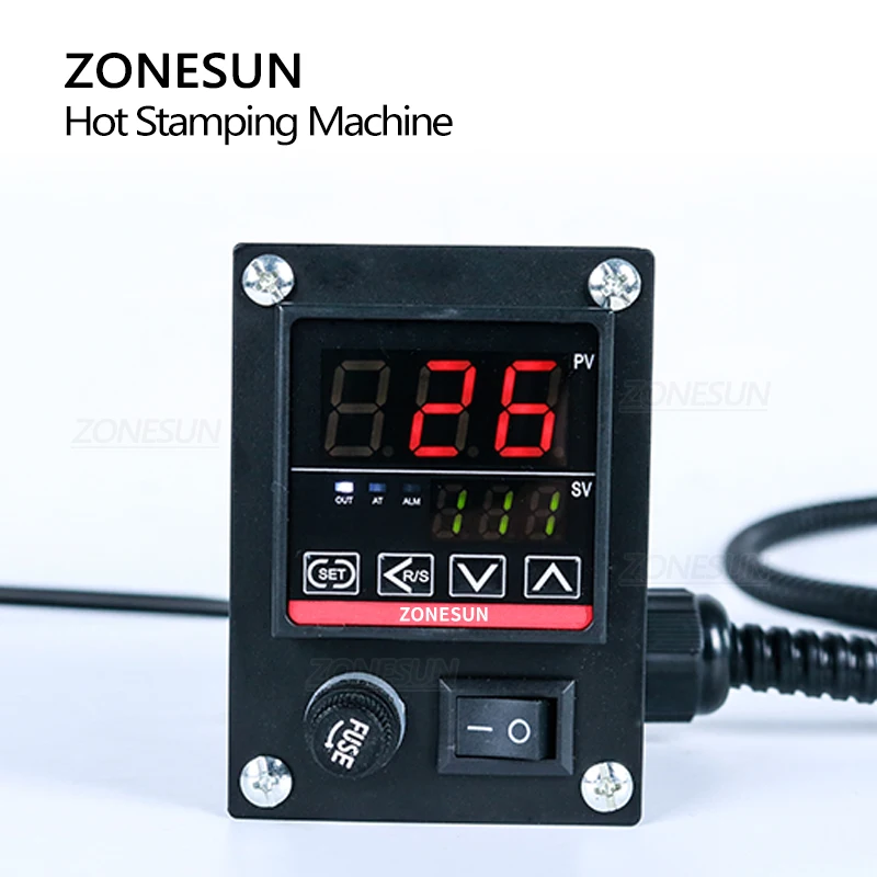 ZONESUN Leather Craft Wood Cake Bread Paper Logo Stamp Branding Stamping Machine Handheld Bronzing Tool Hot Press Machine