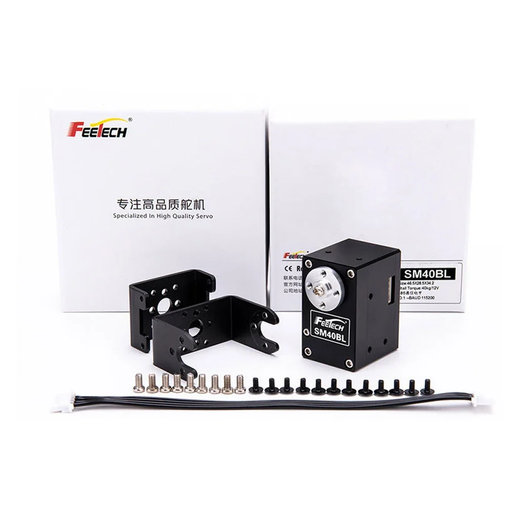 

Feetech SM40BL 40 кг.см Сервопривод последовательной шины RS485 Бесщеточный магнитный энкодер Робот-сервопривод 0-360 градусов с обратной связью 12 В 24 В Сервоприводы