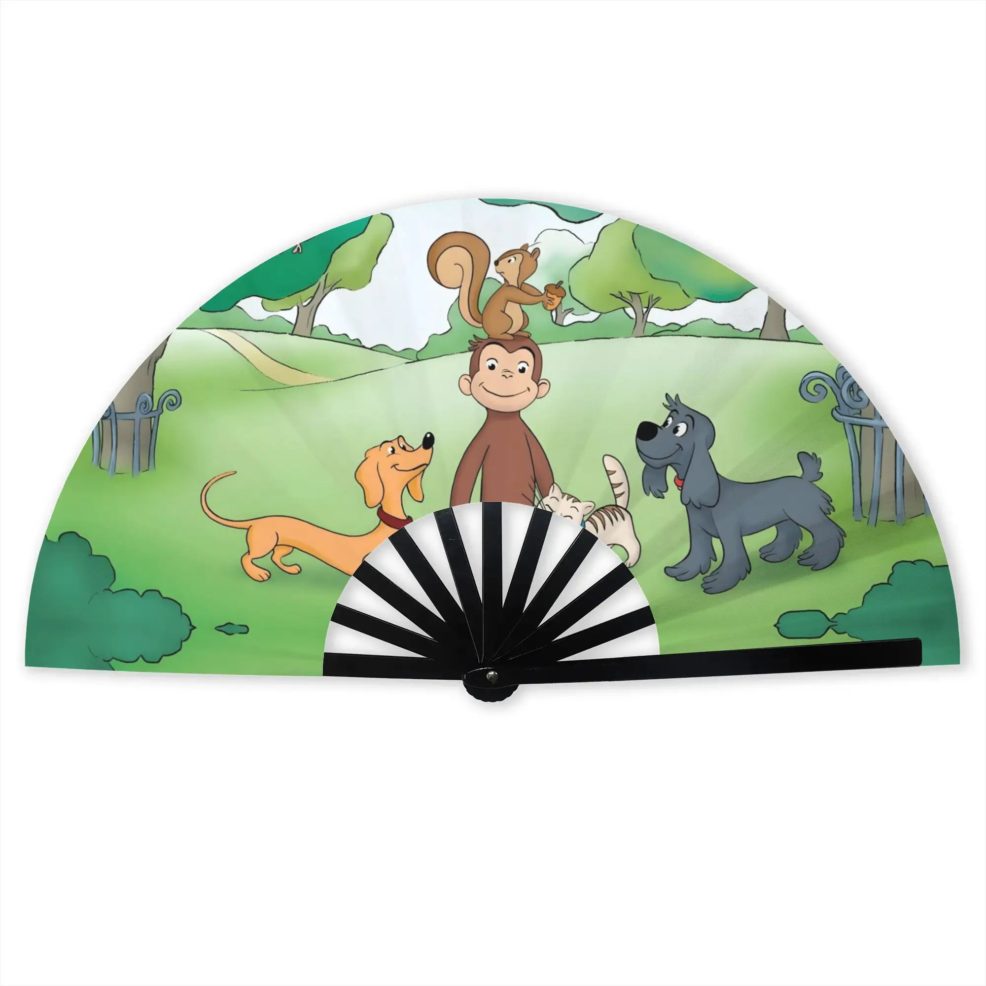 Adventure Curious Georges  Hand Fan Promotional Gift Party Cartoon Monkey Durable Folding Fans Unique Bulk Pack Fan