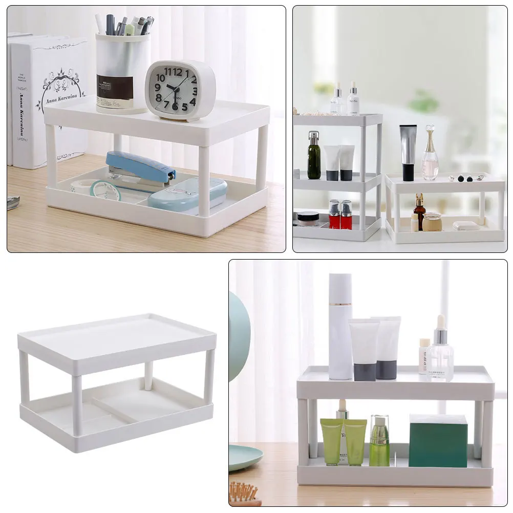 1Pcs Desktop Lagerung Regal Weiß Multifunktionale Organizer Lagerung Rack für Home Office Tabletop Liefert Halter