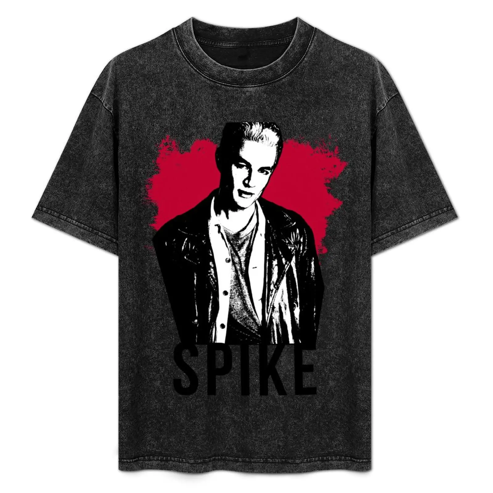 Spike the Vampire - Red with Black Text (BtVS) T-Shirt summer top customs funny t shirts for men