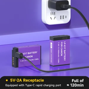 PALO LP E17 LP-E17 Batterie mit Typ-C-Eingang für Canon SL2 SL3 RP 200 250d M3 M6 M6 750d 760d T6i T6S 800d 8000d 77d Kuss x8i 8 Hauptverkäufe gefälschte Batterie Canon SL3 - №3