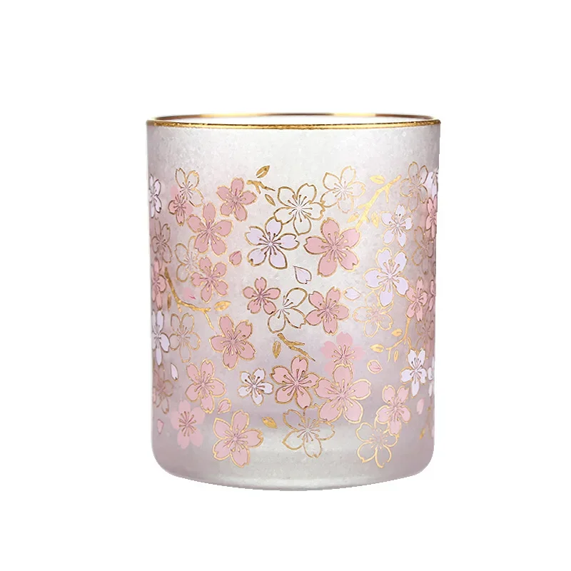 

Printed frosted glass, Japanese sake cup, household breakfast milk cup, flower tea