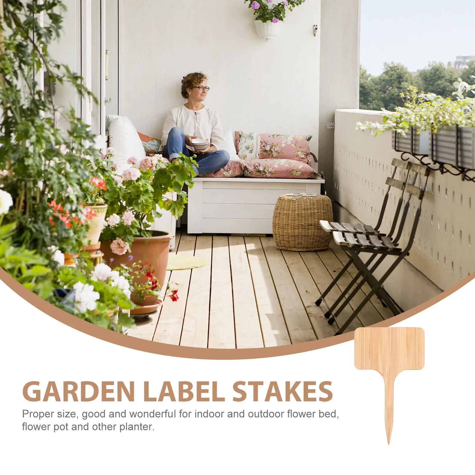 

25Pcs Bamboo Plant Tags Garden Labels T Shape Markers Easy Insert Potted Plants Decor Garden Label Stakes Bamboo Plant Tags