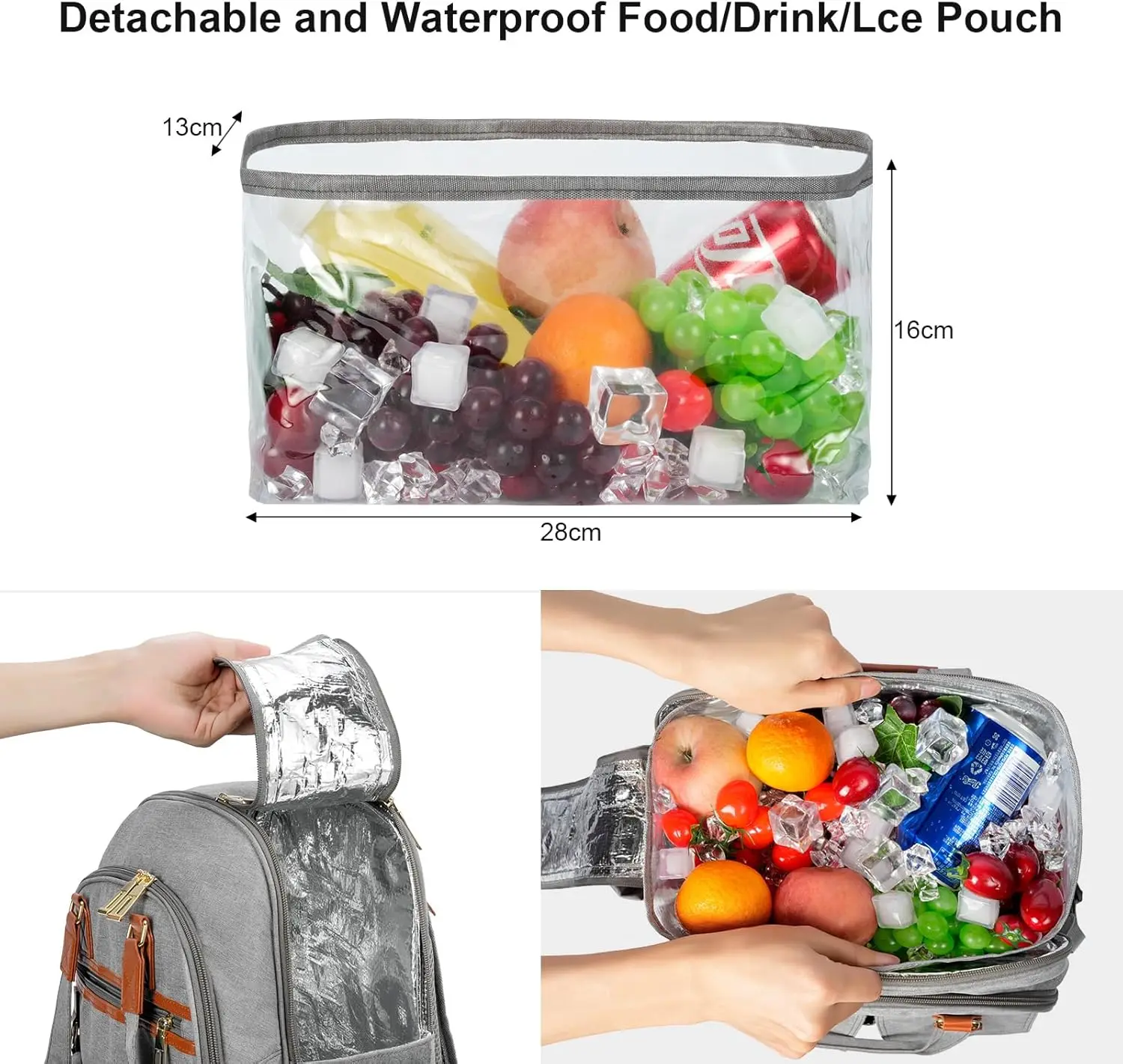 Picnic Backpack Bag for 4 Person with Cooler Compartment and Wine Holder,Fleece Blanket,Cutlery Set,for Camping,Beach,Day Travel
