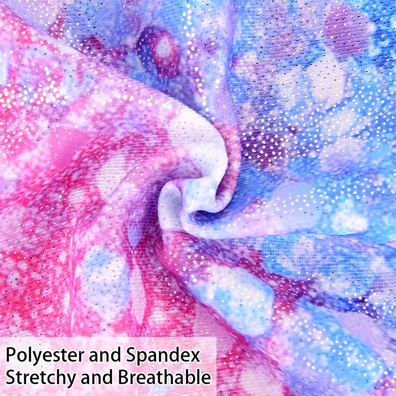 Girls  Vest  Gymnastics Leotard Sparkle 4 Piece Dance Unitard for Kids Toddler Athletic Tumbling Outfits image 4