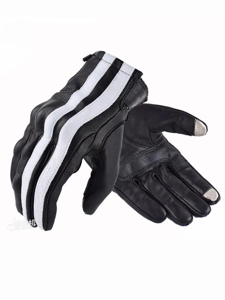 Motorcycle Riders Gloves Hand Protectior Full Finger Touchscreen Gloves Genuine Leather Red/Black/Brown/Yellow Motorbike Gloves