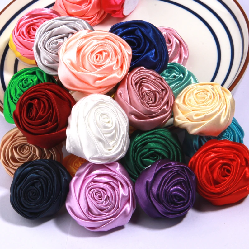 5Pcs 4.5cm Silky Artificial Rose Bud Elegant Flowers DIY Bridal Hairpin Clothing Crafts Accessories Home Wedding Decorations