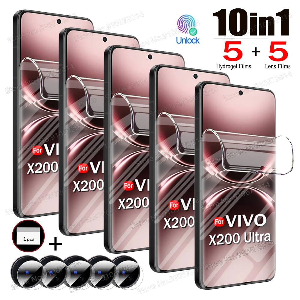 

10IN1 For VIVO X200 Ultra X300 Pro Hydrogel Film For VIVO X100 Ultra X100S X80 X90 X200 Pro Mini Camera Lens Screen Protector