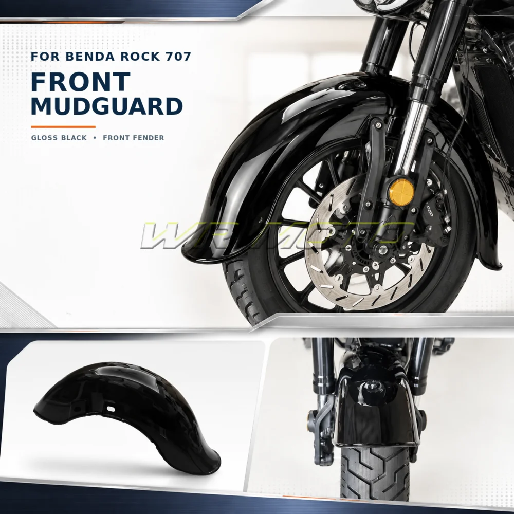 Extended Front Fender Mudguard Splash‑Proof Guard Fit For BENDA ROCK 707 Motorcycle Non‑Destructive Mod Accessories