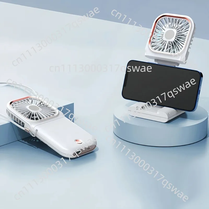 Neck-hanging small fan Outdoor portable handheld fan Ultra-quiet mini desktop fan