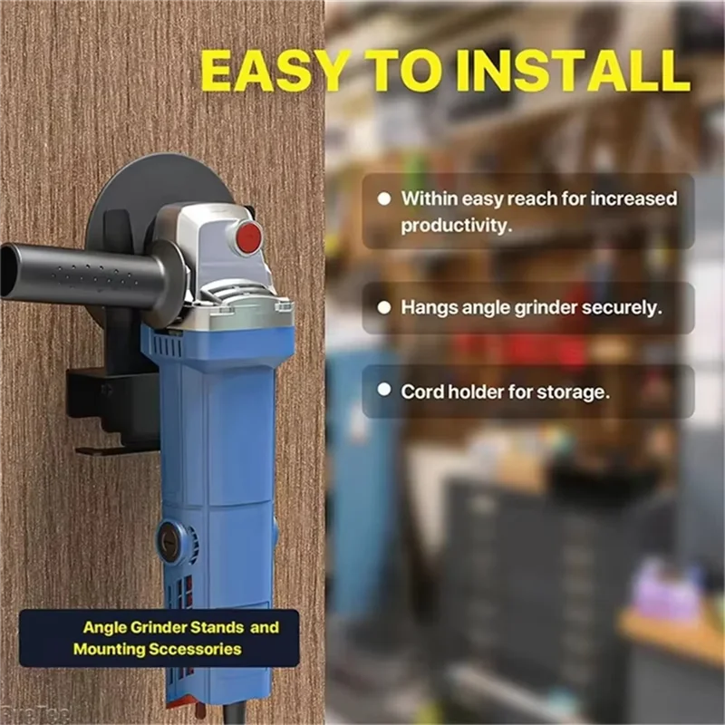 

AS60-Angle Grinder Wall Mount Bracket Angle Grinder Storage Rack For 5Inch Angle Grinder