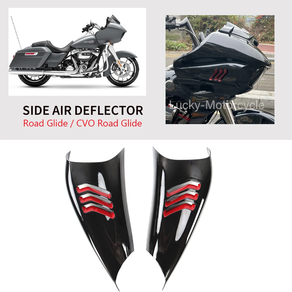 

For Harley Road Glide Custom FLTRX Special FLTRXS 2015- Motorcycle Accessories Side Fairing Air Deflector Black Decorative Cover