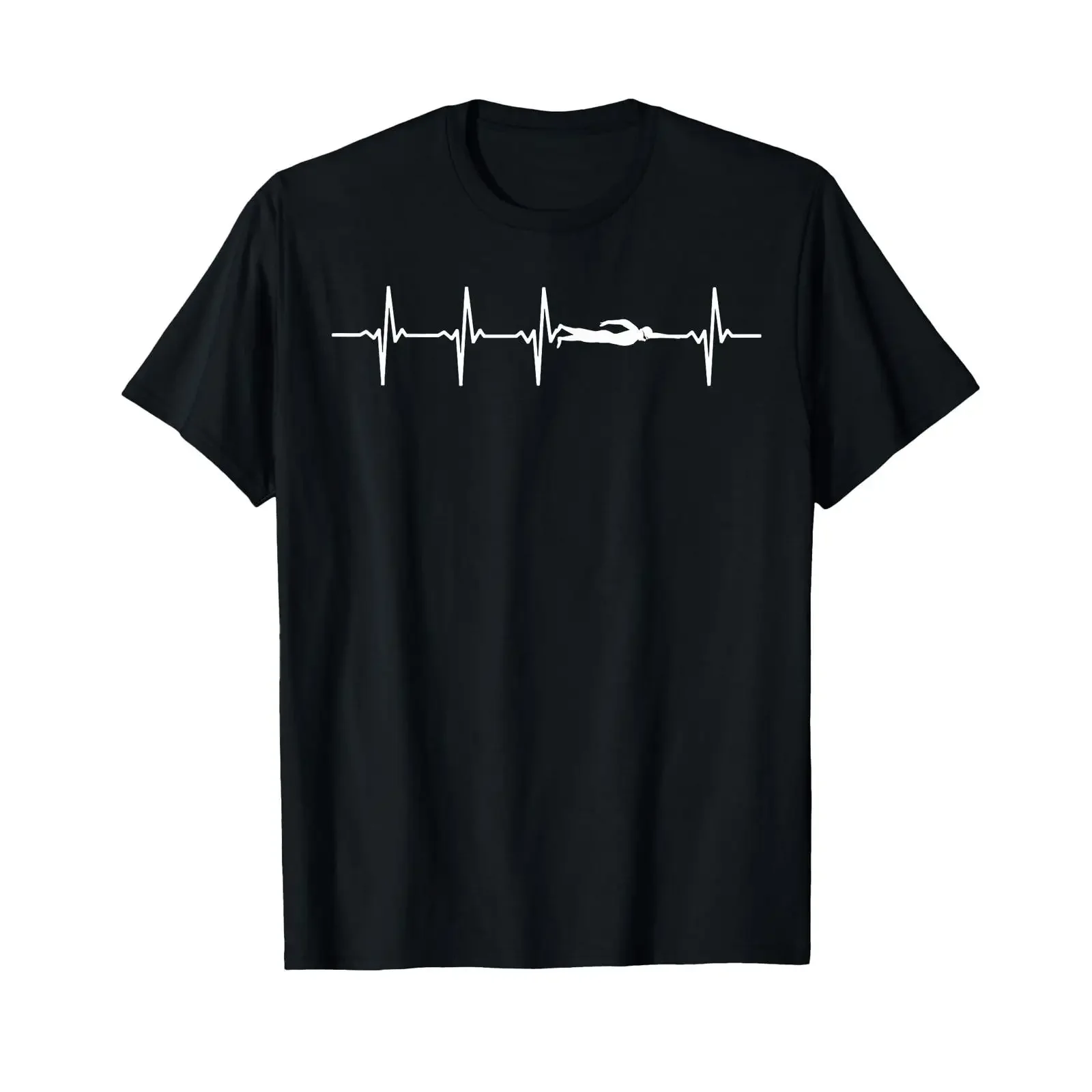 Camiseta con estampado de latido de corazón para nadadores, top pequeño vintage lavado para uso diario, ropa de calle, transpirable, informal, a la moda