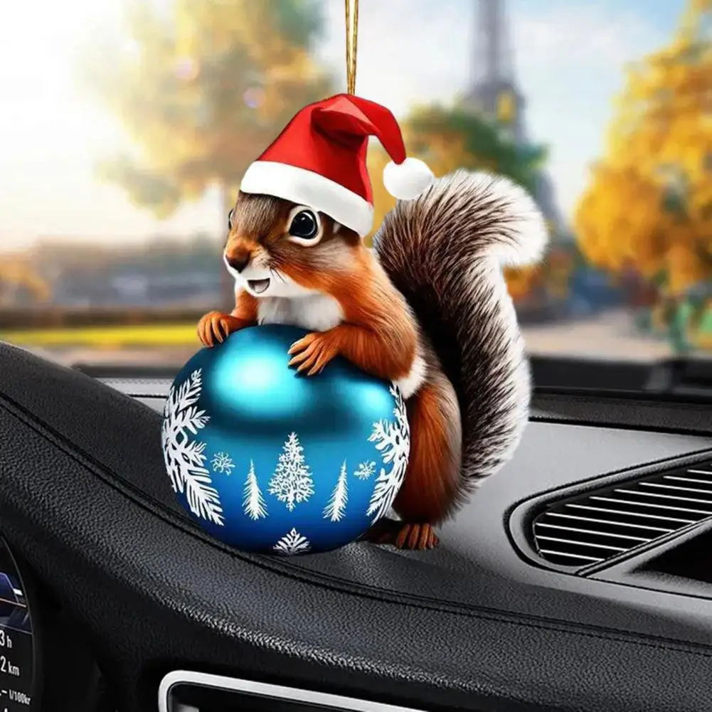 Stylish Squirrel Decor Personalized Car Accessory Squirrel Design Adorable Squirrel Hanging Ornament Versatile Car Pendant Bag